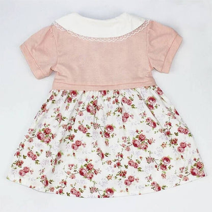 Pink Floral Cotton Girl Dress: 3-4T